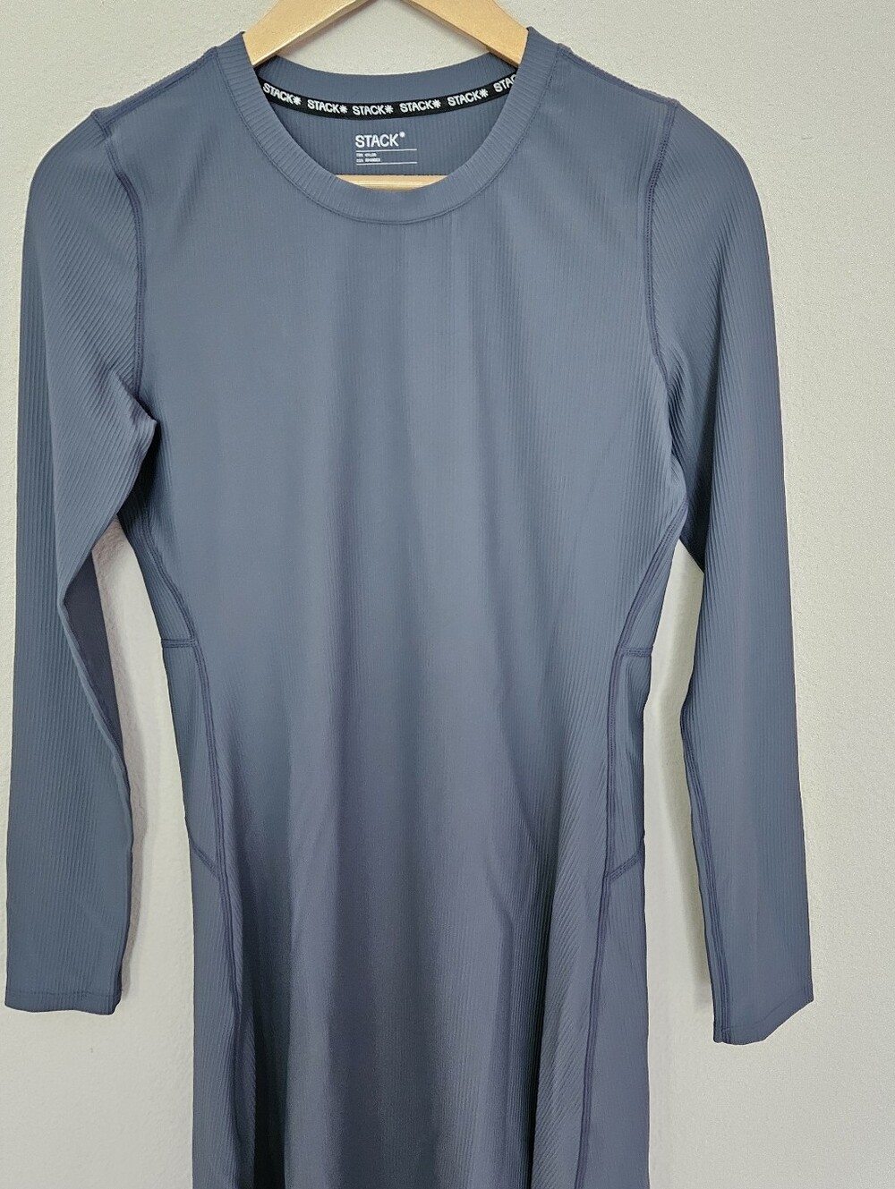Stack RibTech Courtside Blue Long Sleeve Athletic Dress Sz L - Picture 9 of 13